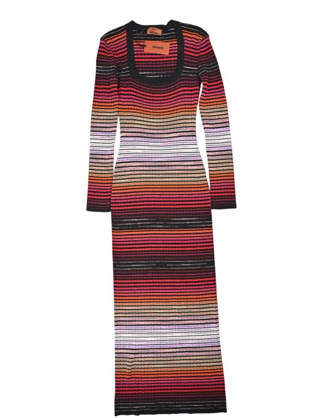 Missoni Long Sleeve Long Dress in Multicolor